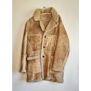 Woolrich Men's Lambskin Coat, Natural Color, Sz 44